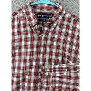 Vintage Polo Ralph Lauren Mens XL 16 1/2 Plaid Long Sleeve Button Down Shirt HK‎
